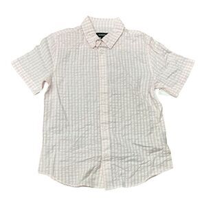 Nordstrom Pink Check Textured Button Down Boys XL